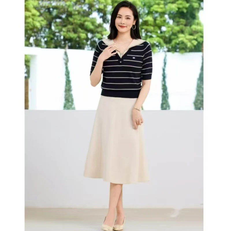 蒂薇娅02267学院风上衣毛针织衫气质时尚天丝上衣