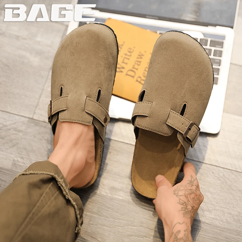 八哥勃肯鞋男款冬季办公室外穿休闲大码47包头拖男士软木沙滩凉拖
