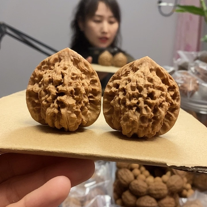 把件文玩核桃48麒麟纹官帽