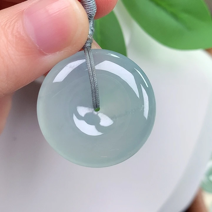 翡翠未镶嵌颈饰平安扣 28.5-5.8mm