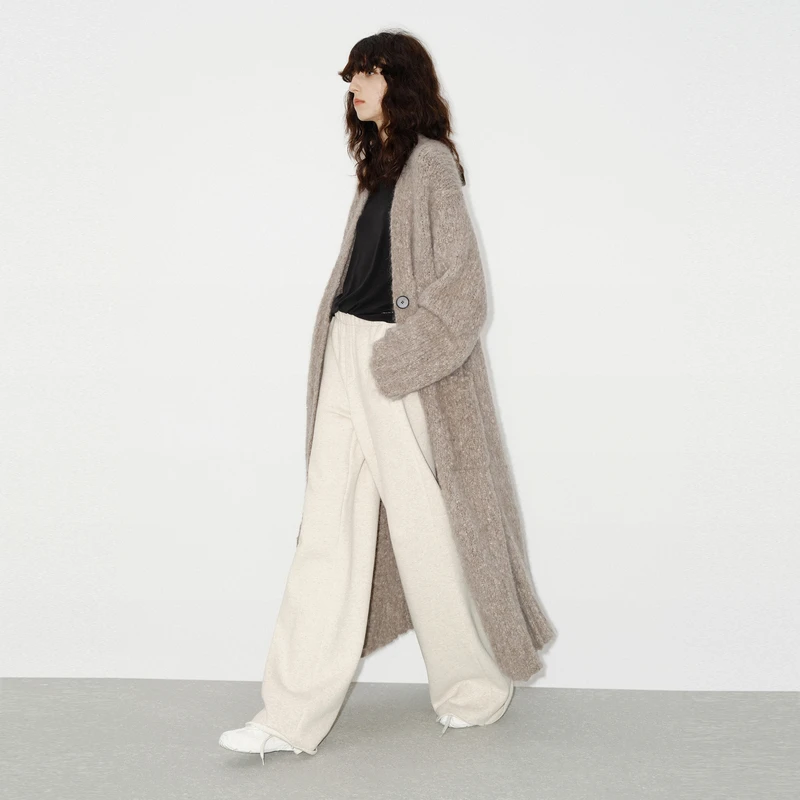 MOCO毛衣外套冬意大利工艺羊驼毛粗纺针织开衫MBD4CAR002