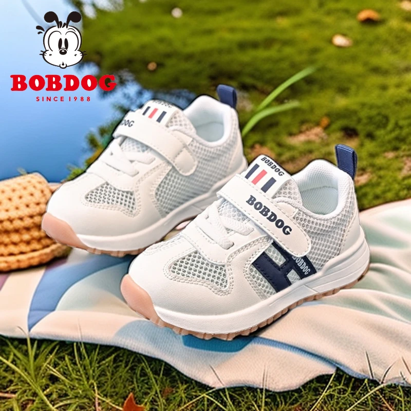 BOBDOG/巴布豆儿童跑步鞋春夏1-3岁宝宝机能鞋男童软底透气运动鞋