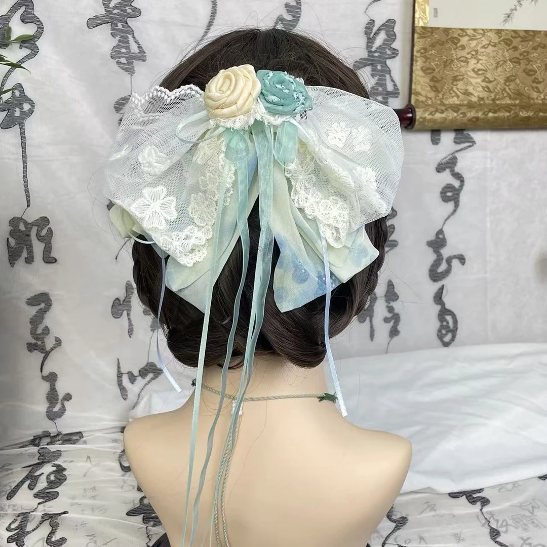 【晒秋谣】国风发夹多层次蝴蝶结发饰头饰甜美弹簧夹