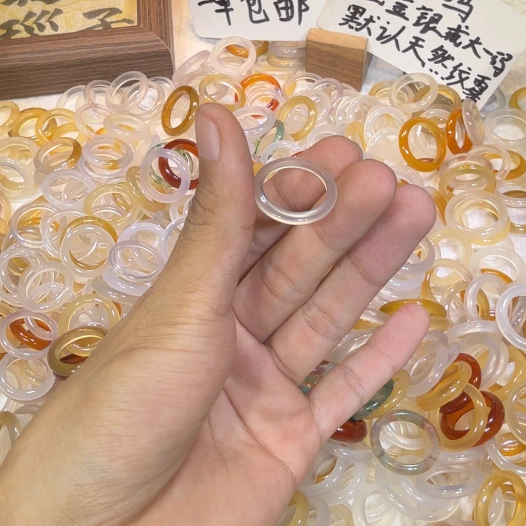 玛瑙/玉髓戒指未镶嵌25号港15
