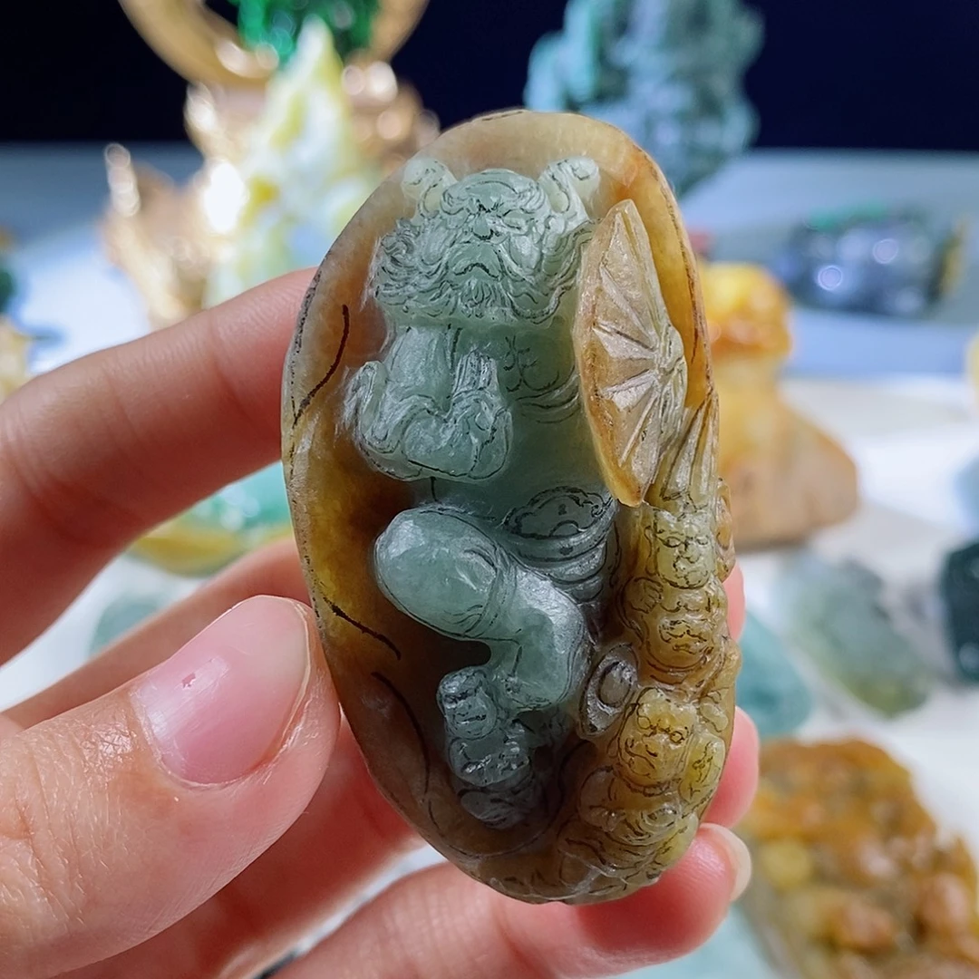 定制翡翠未镶嵌天然a货翡翠特色钟馗