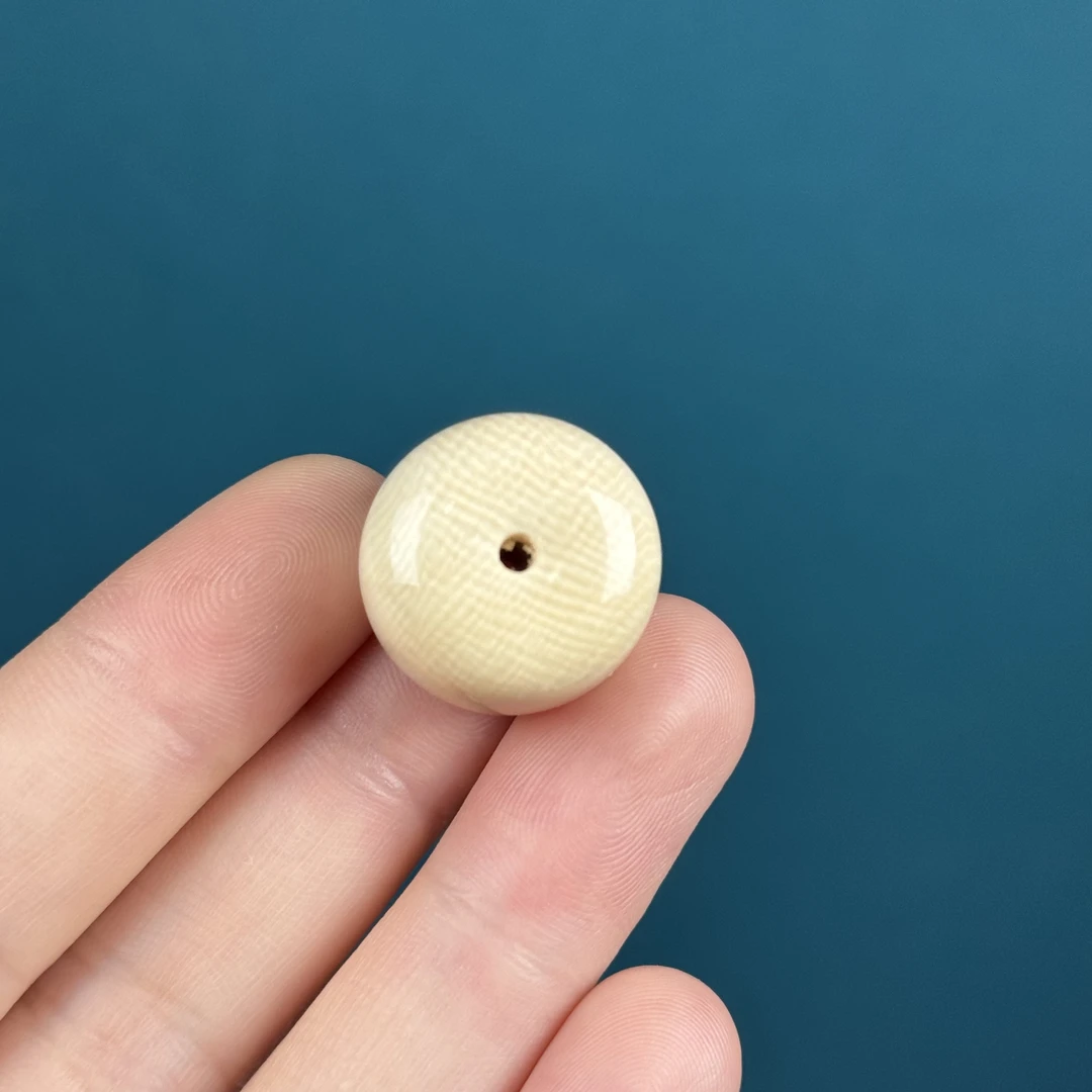 D7613天然猛犸牙 墩子桶珠19.6x15.2mm支持鉴定 假一罚四