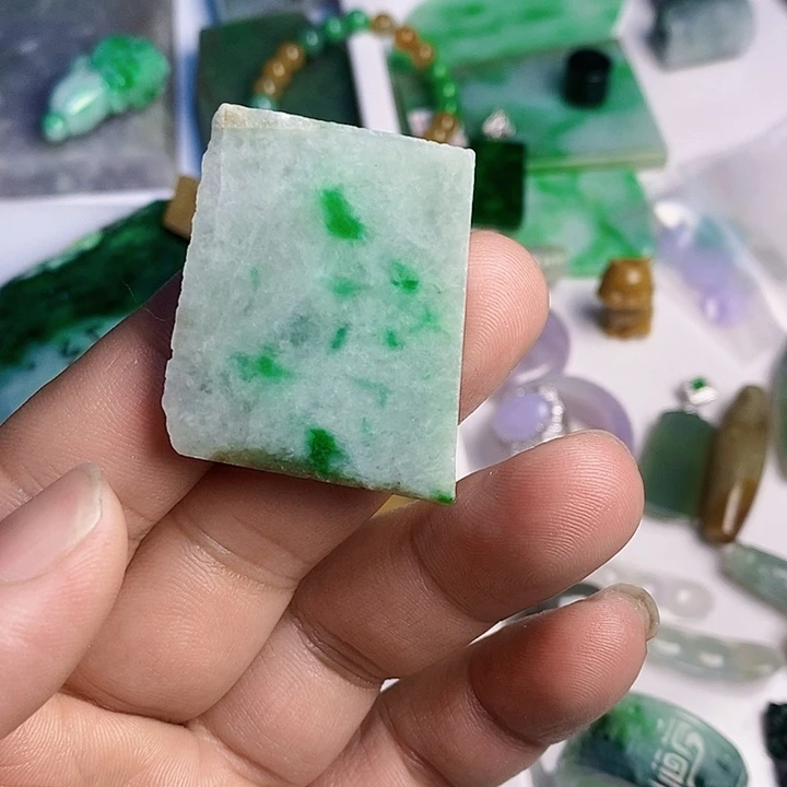 翡翠散珠天然翡翠A货挂件