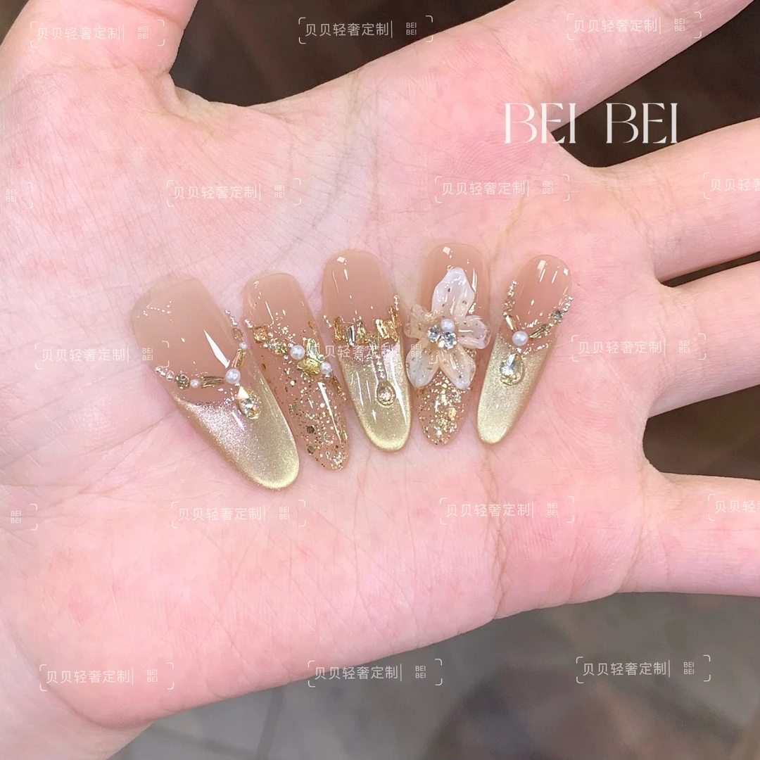 【蝶蜜】贝贝手工美甲-可重复佩戴-掉钻包补-10片
