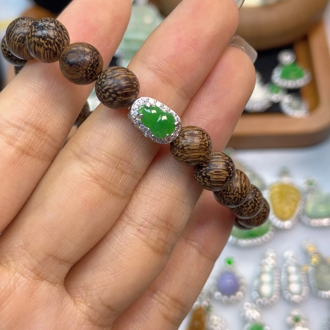 银S925镶嵌手链翡翠手链