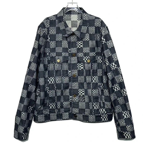 99新 LouisVuitton/路易威登 54码 棋盘格牛仔外套 0734