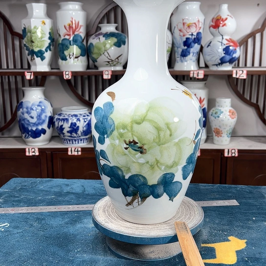 摆件景德镇陶瓷棒绿牡