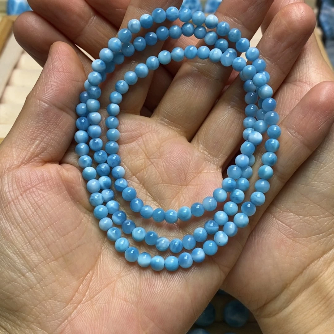 m***o针钠钙石（海纹石）未镶嵌手链