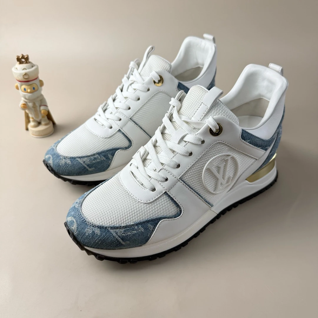 99新 LouisVuitton/路易威登 Runaway白蓝牛仔休闲鞋 37码YLP4286