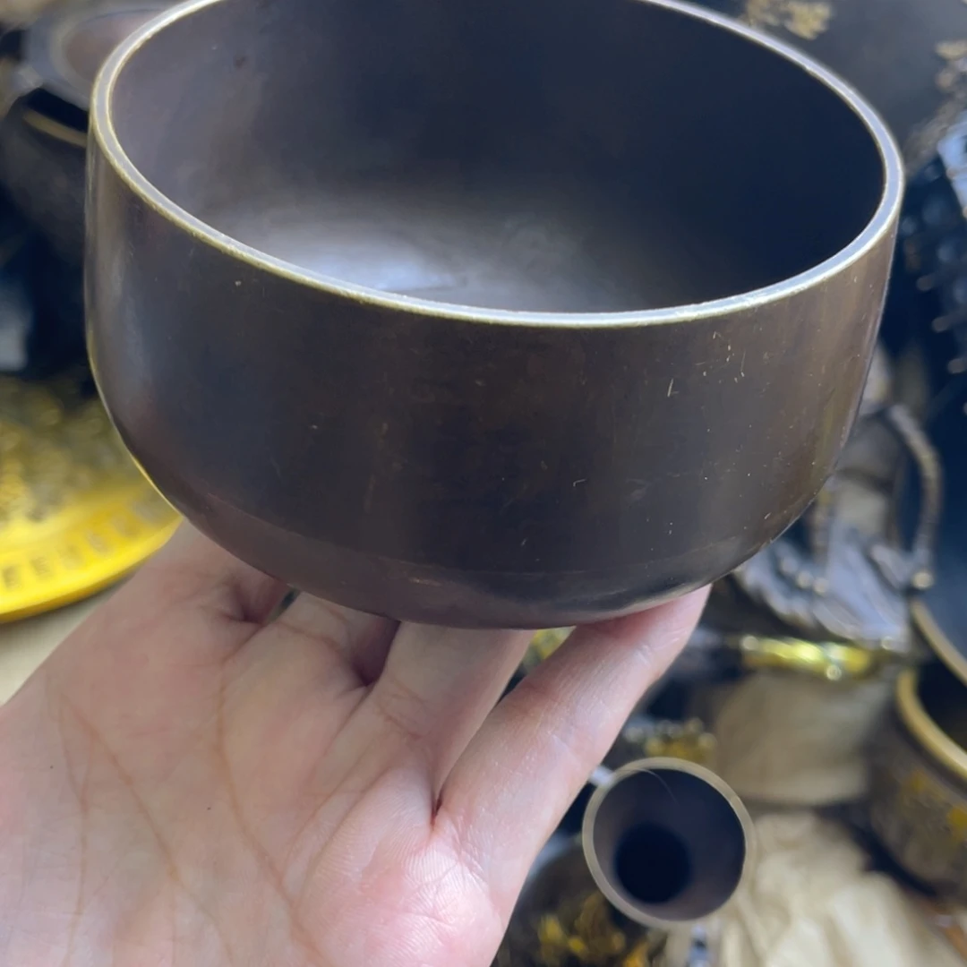 原矿风磨铜紫金钵盂