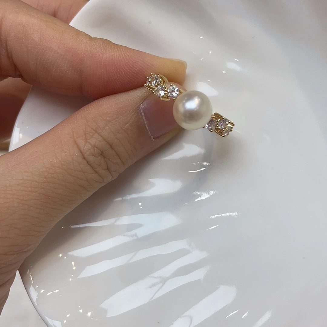 银S925镶嵌戒指海水珍珠