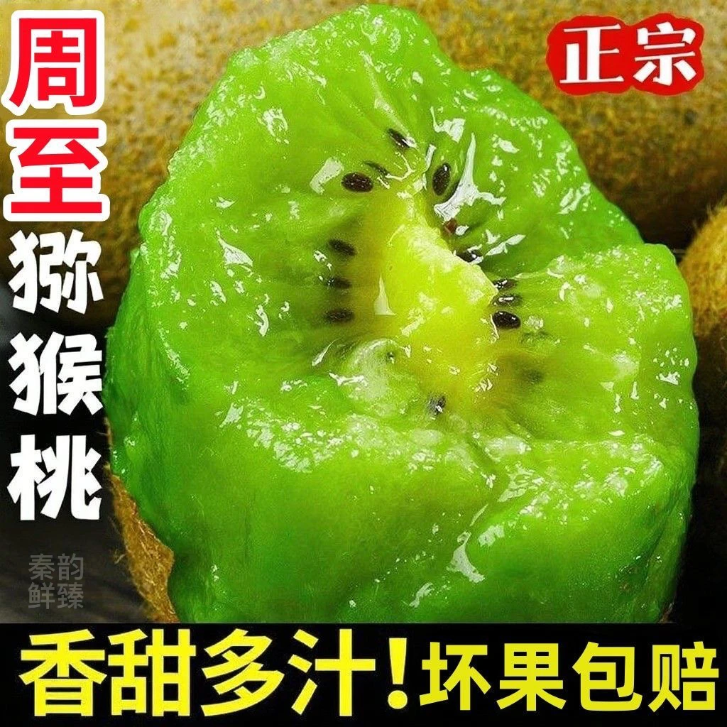 正宗陕西翠香猕猴桃奇异果绿心新鲜采摘营养美味口感香甜产地直发
