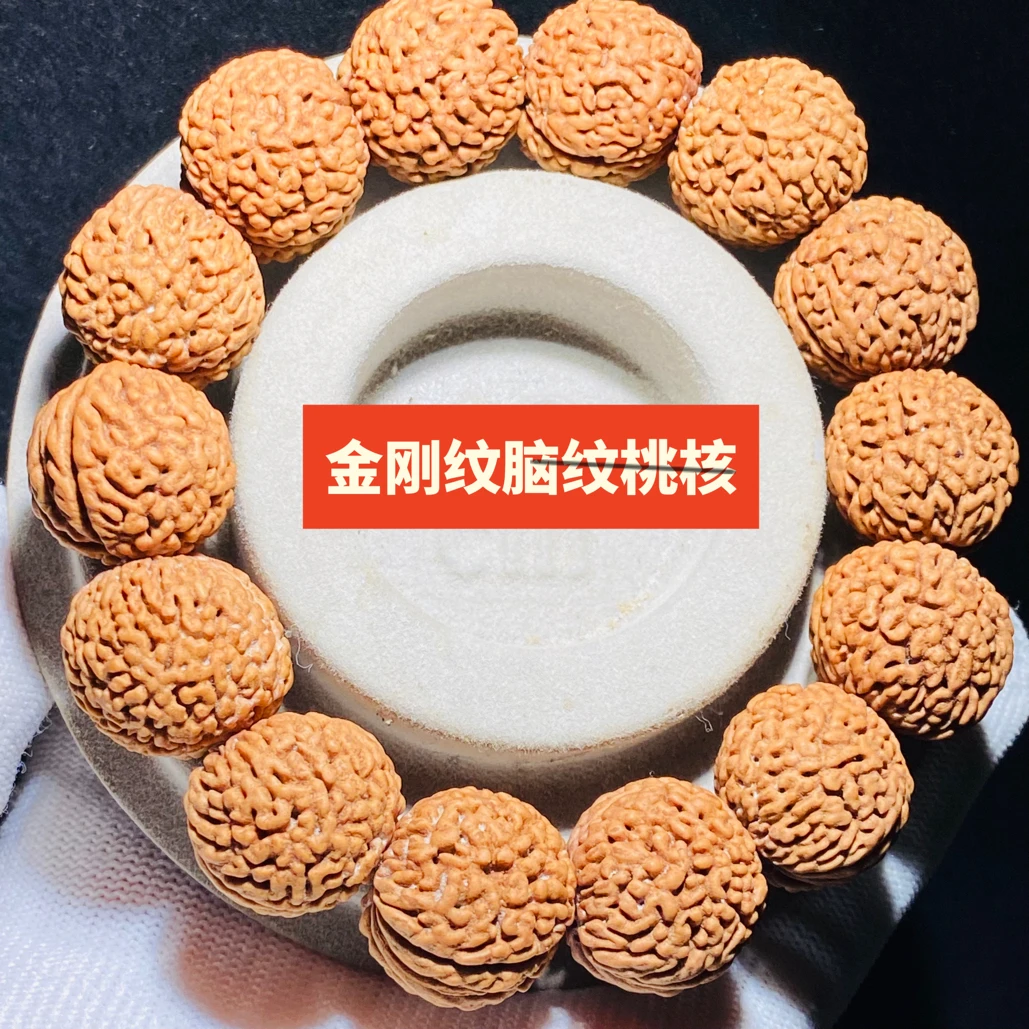 金刚纹手串脑纹桃核桃木麦穗脐嘎达细密纹传统吉祥之物人手必备