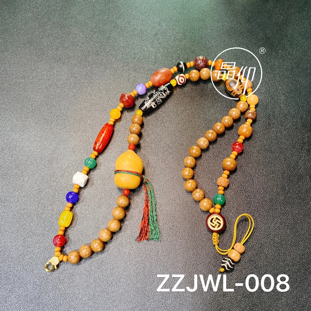 晶仰ZZJWL-008葫芦多宝玛瑙木珠毛衣链(多样性发其一）