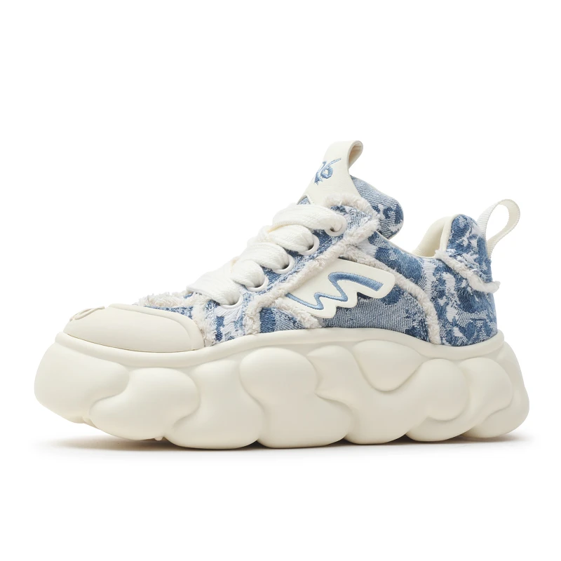 【徐艺洋李一桐同款】云朵鞋一代 云野 国潮增高休闲帆布厚w底女鞋