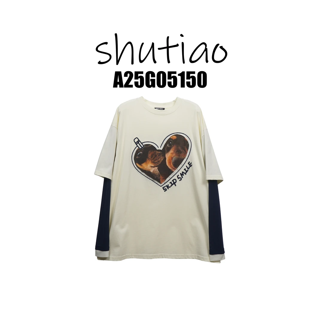 【SHUTIAO】2025夏季：新款小众设计款T恤A25G05150