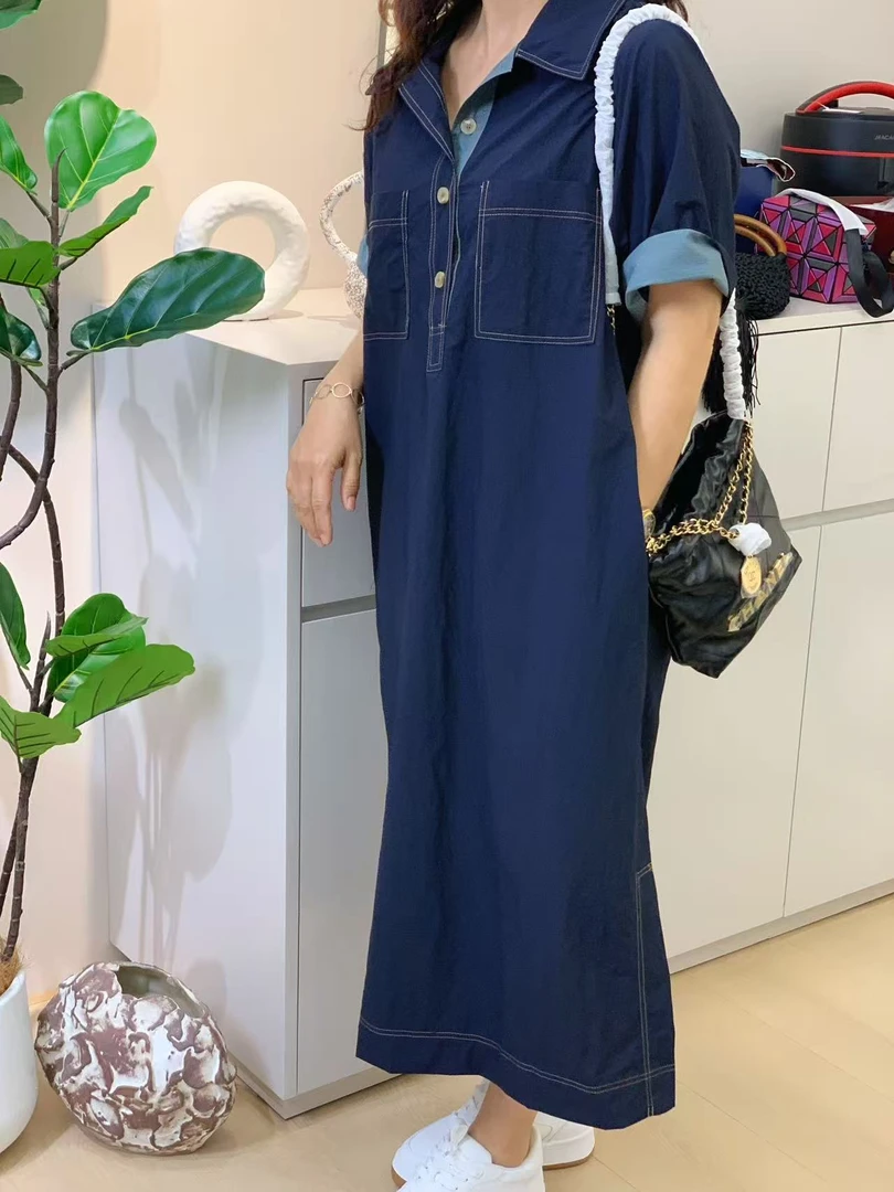 牛仔连衣裙宽松遮肉休闲