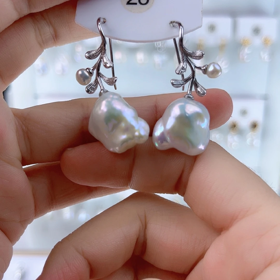 未镶嵌淡水珍珠耳饰0**3