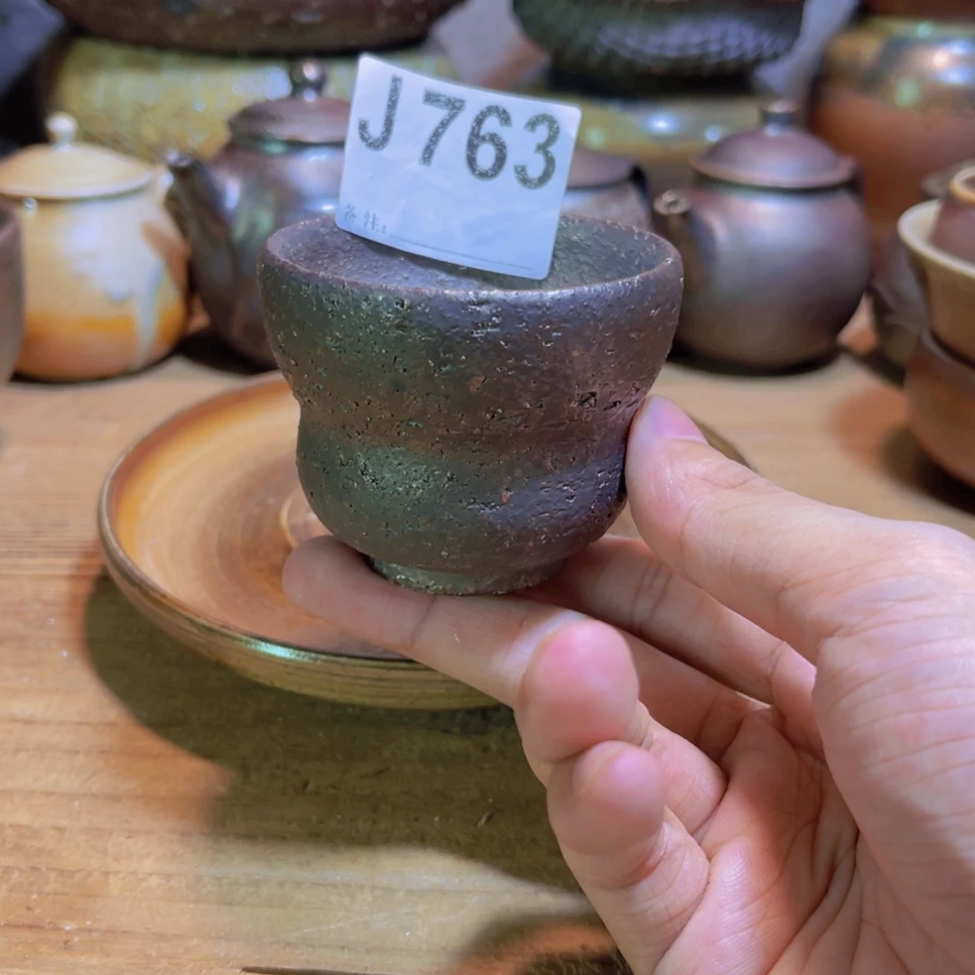 纯手工制作工艺（柴烧）裸烧纯手工制作柴烧杯763