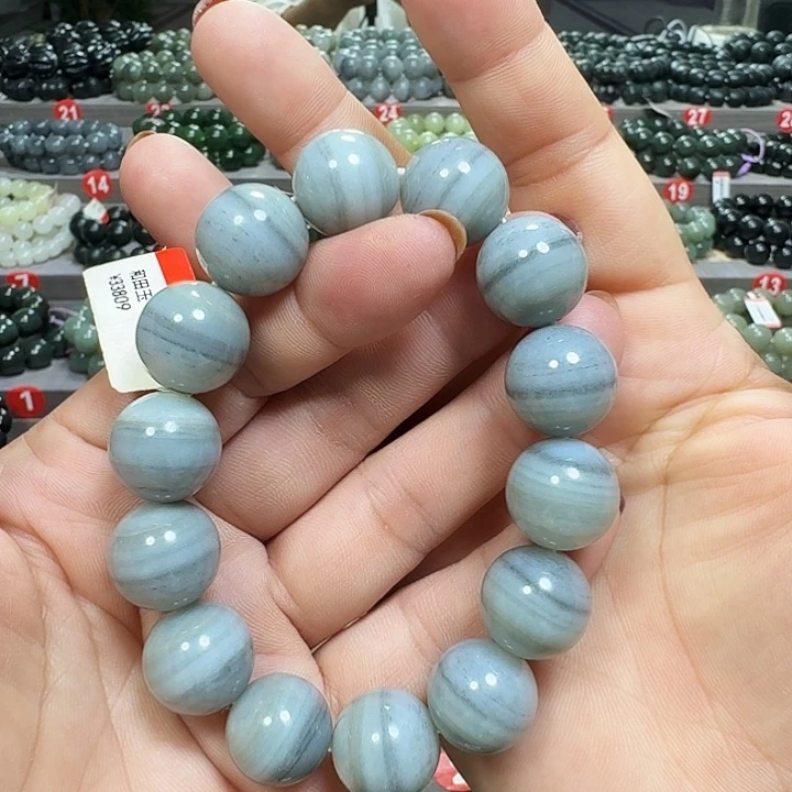 未镶嵌手链和田玉新疆青花一线天卡16