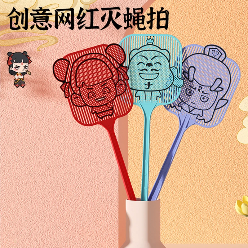创意长柄苍蝇拍加厚塑料家用手动拍不烂柔韧耐用加大号灭蚊蝇子拍