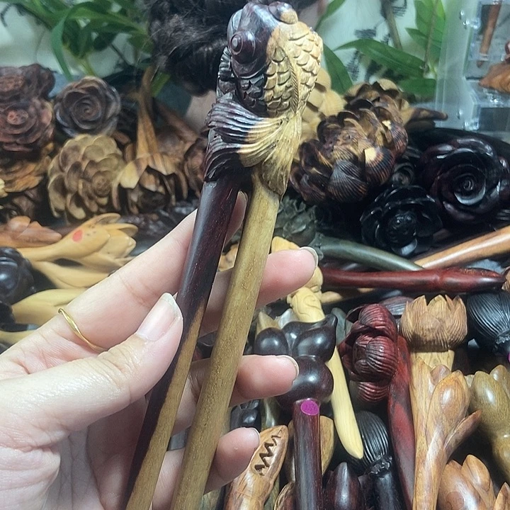 木质类印度小叶紫檀白皮巧色金鱼