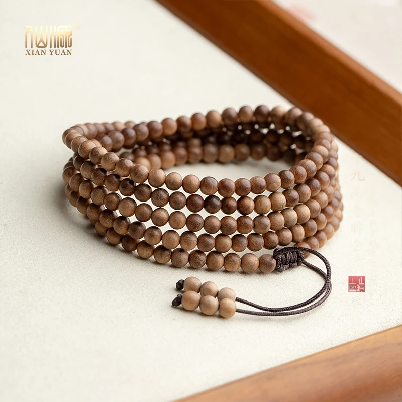 印度老山檀香横纹沉水4mm多圈手串