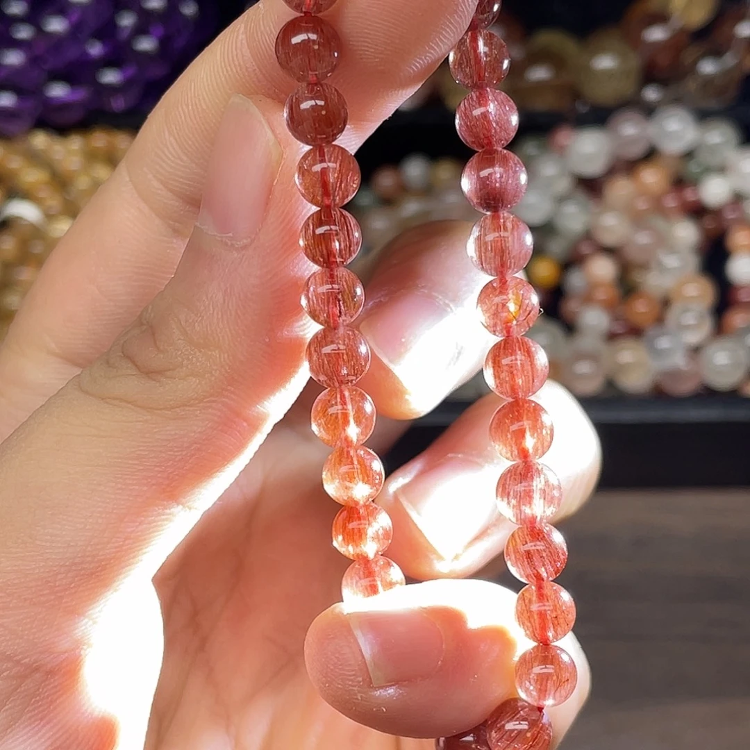 未镶嵌水晶手链红兔毛6.4