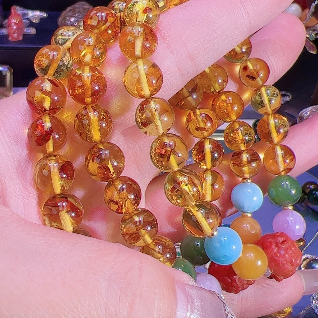 琥珀（花珀）手链未镶嵌手链多样性发一条