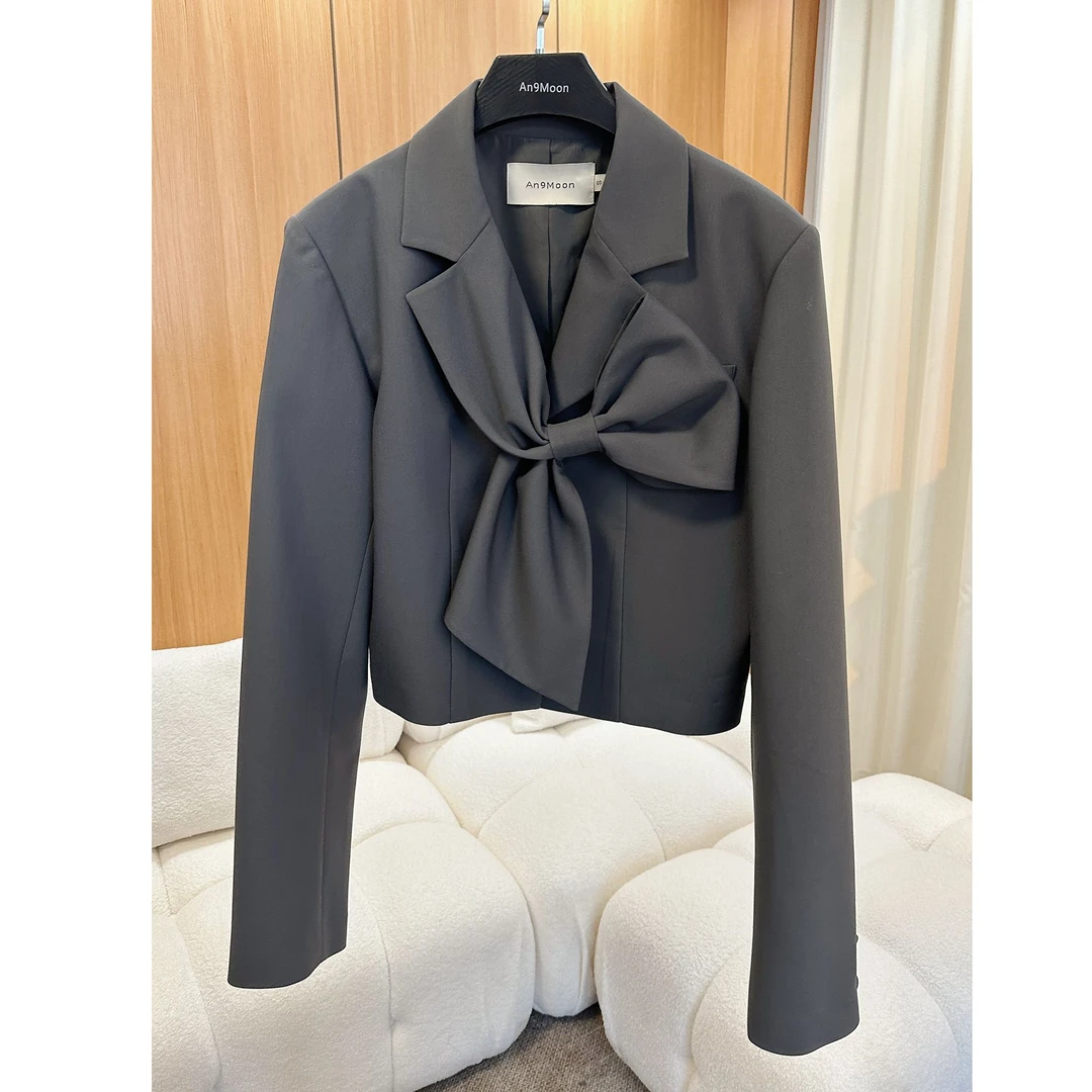 【安酒月专属】高级感气质短款蝴蝶结西装外套AJ4CSE10