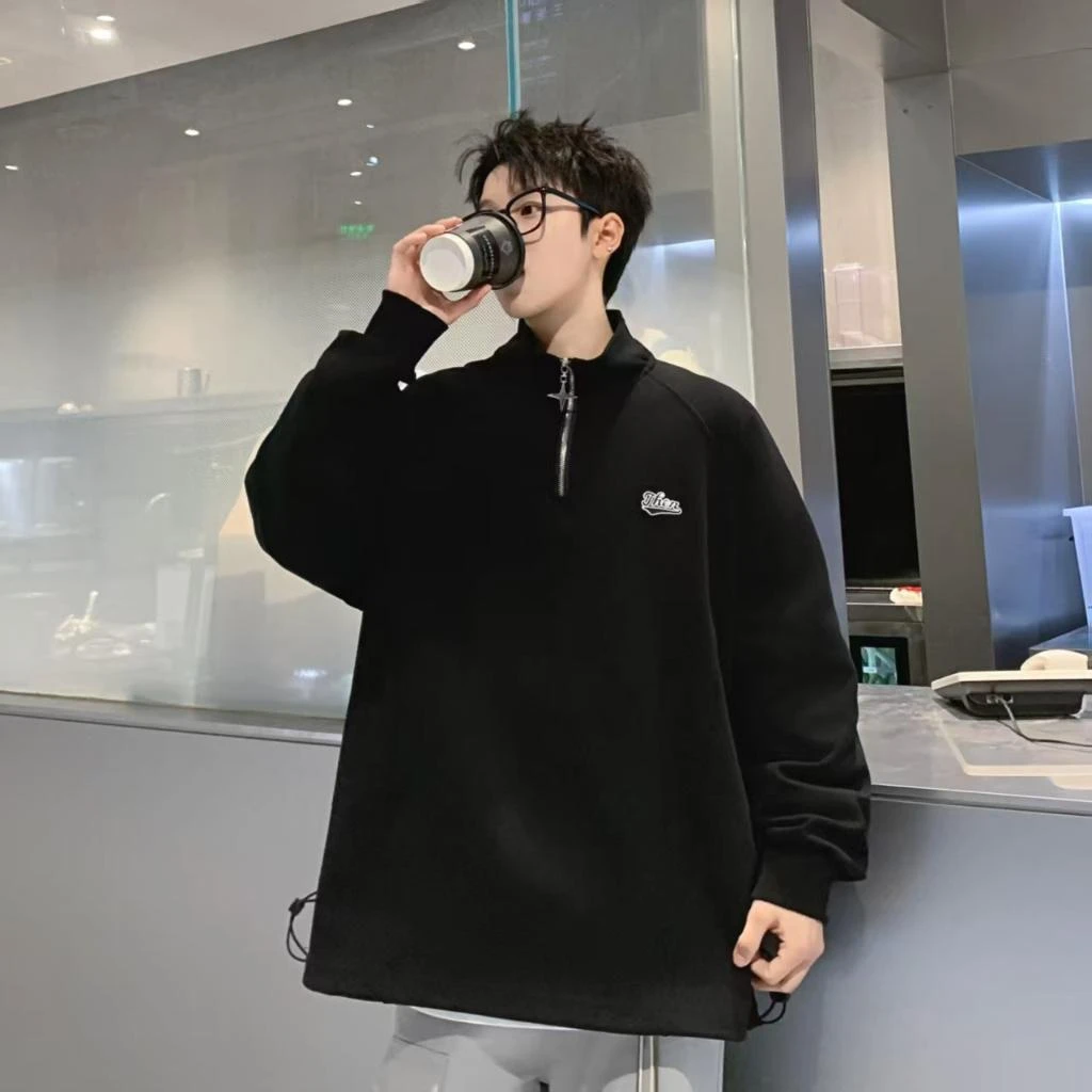 青少年150-180春秋时尚休闲百搭宽松时尚立领卫衣ADYD25022