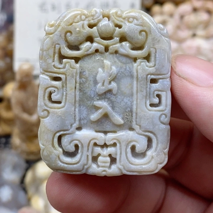 硅化珊瑚（珊瑚玉）未镶嵌颈饰