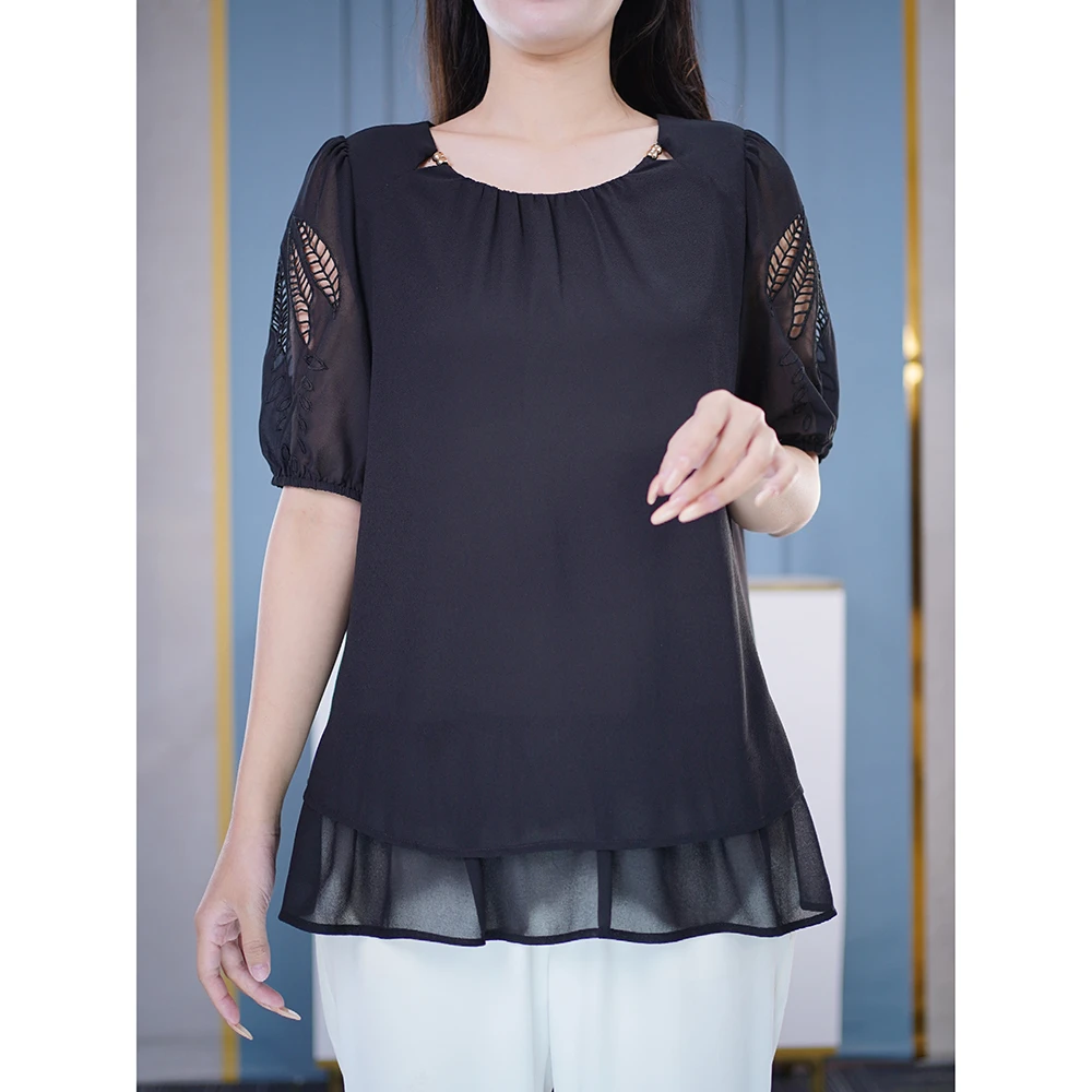 独特漂亮短袖T恤时尚百搭气质衣服胖mm大码宽松女装减龄遮肚上衣