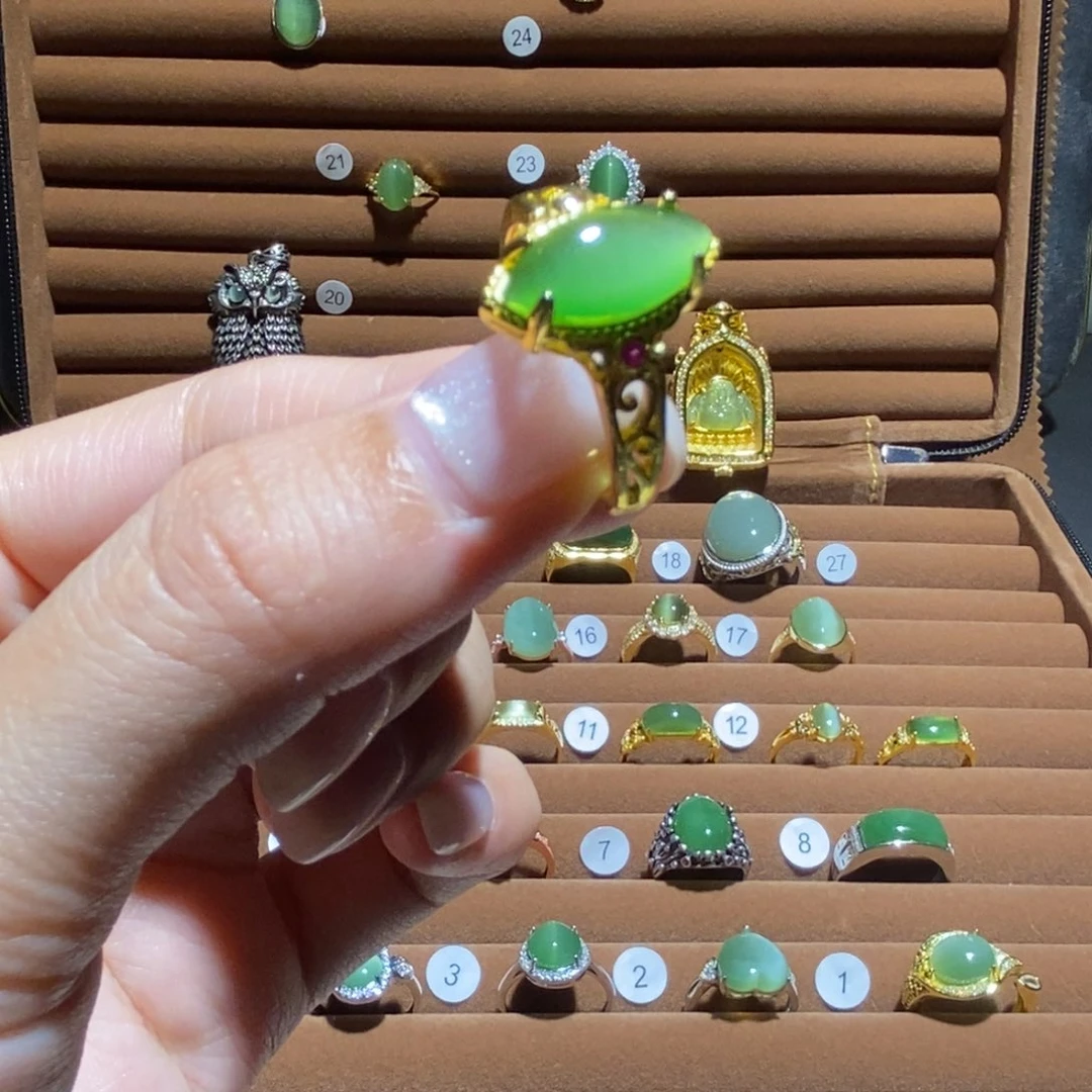 和田玉（碧玉）未镶嵌戒指