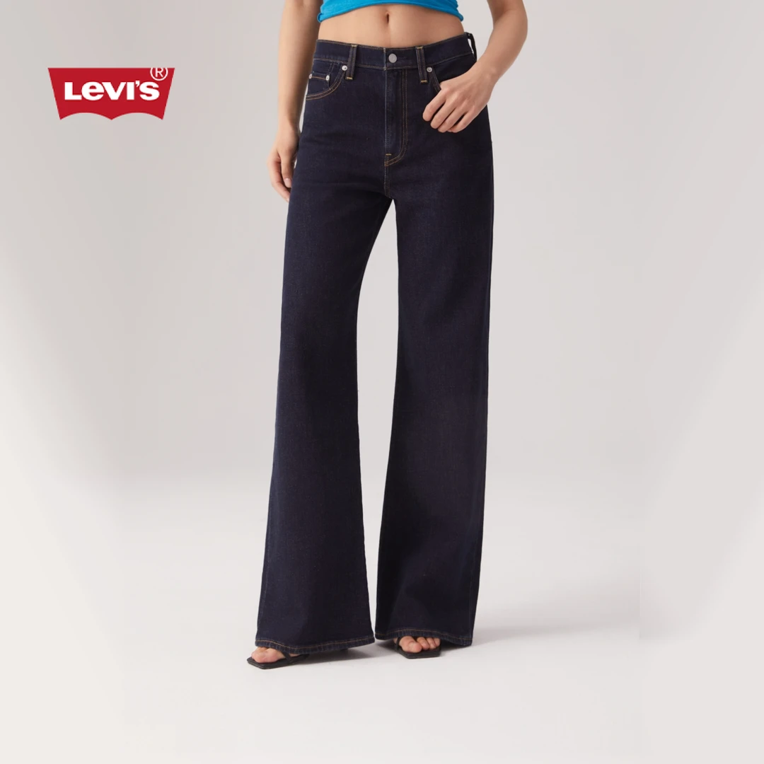 【商场同款】Levi's李维斯25秋冬RIBCAGE高腰阔腿牛仔裤A6081-0053