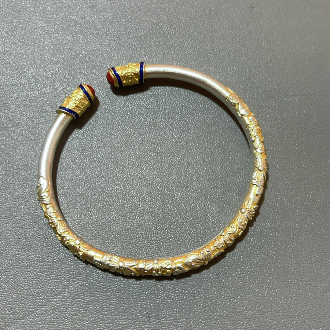 足银手镯 【珊木居】S1990JY 足银开口镯