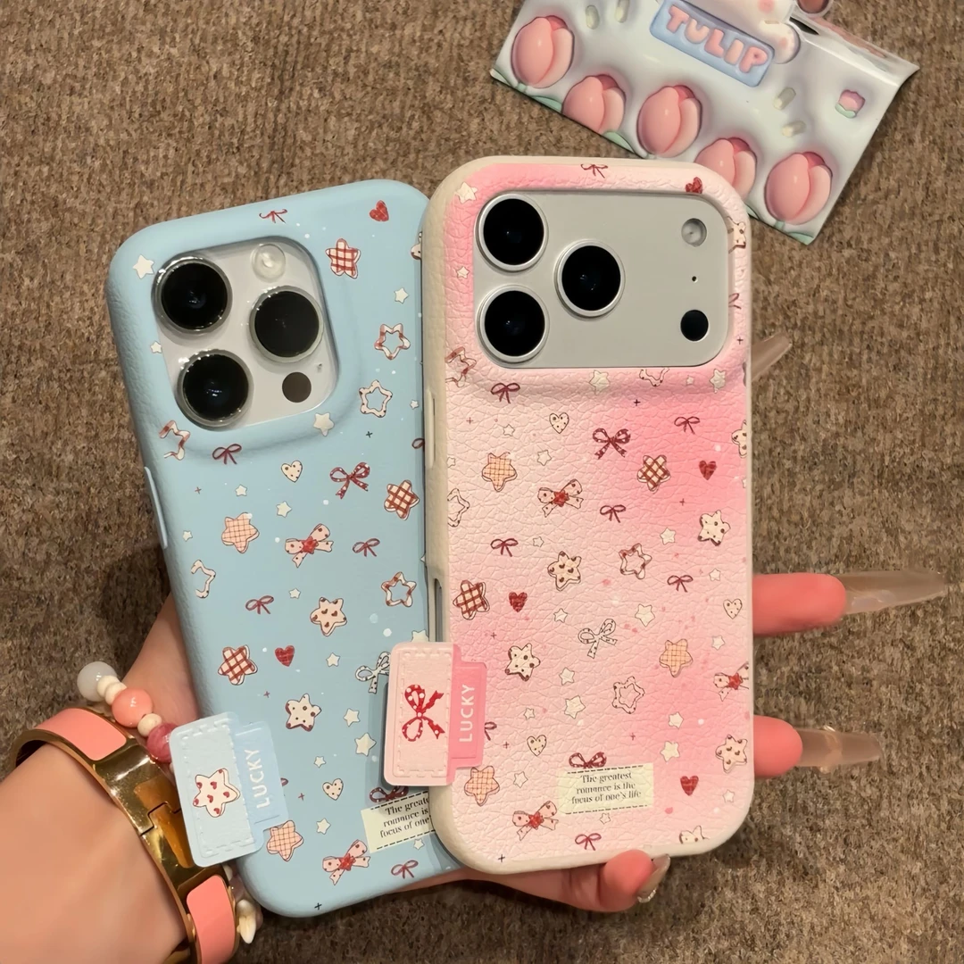 爱心蝴蝶结标签适用iPhone17/16手机壳苹果15华为vivoppo小米14套