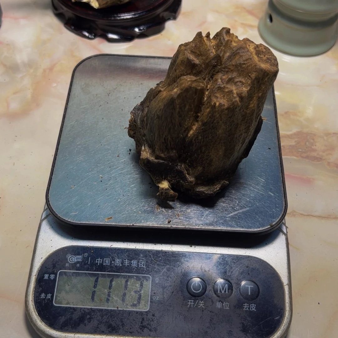 沉香木手把件老*沉香厚肉包头