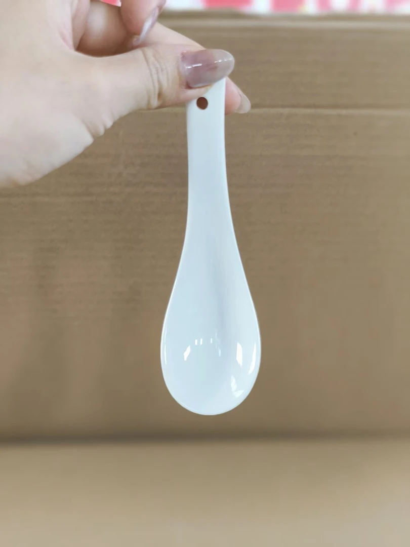 （福利专属）简约小汤勺 高温骨质瓷家用家用创意简约陶瓷纯色白瓷