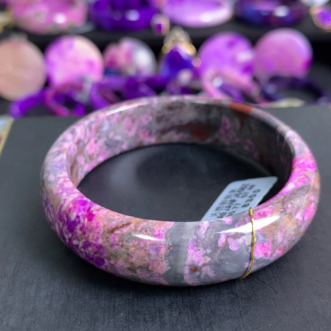 苏纪石（舒俱来）灰皮樱花手镯57未镶嵌