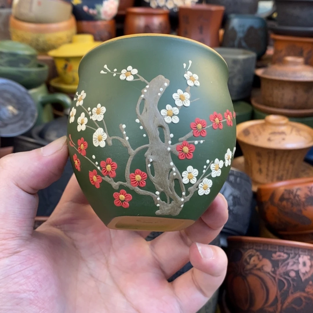 紫砂杯子宜兴全手工紫砂杯