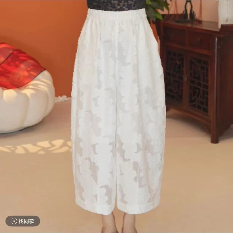 7051【长歌】夏季新款高定纹花裤