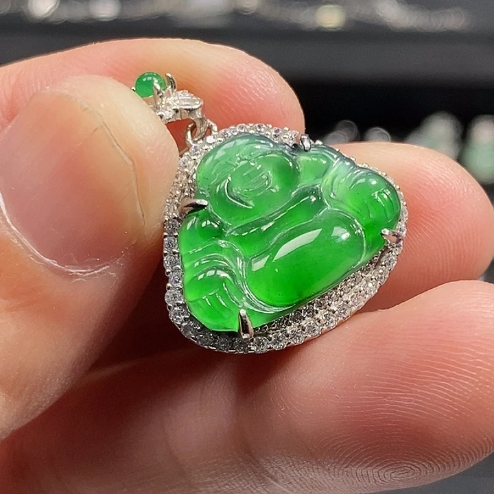 翡翠银S925镶嵌颈饰