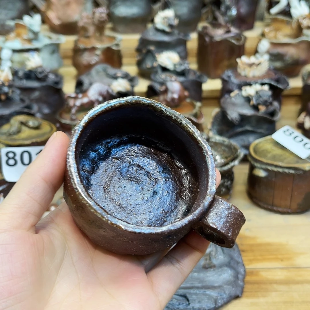 杯柴烧粗陶手捏马克杯