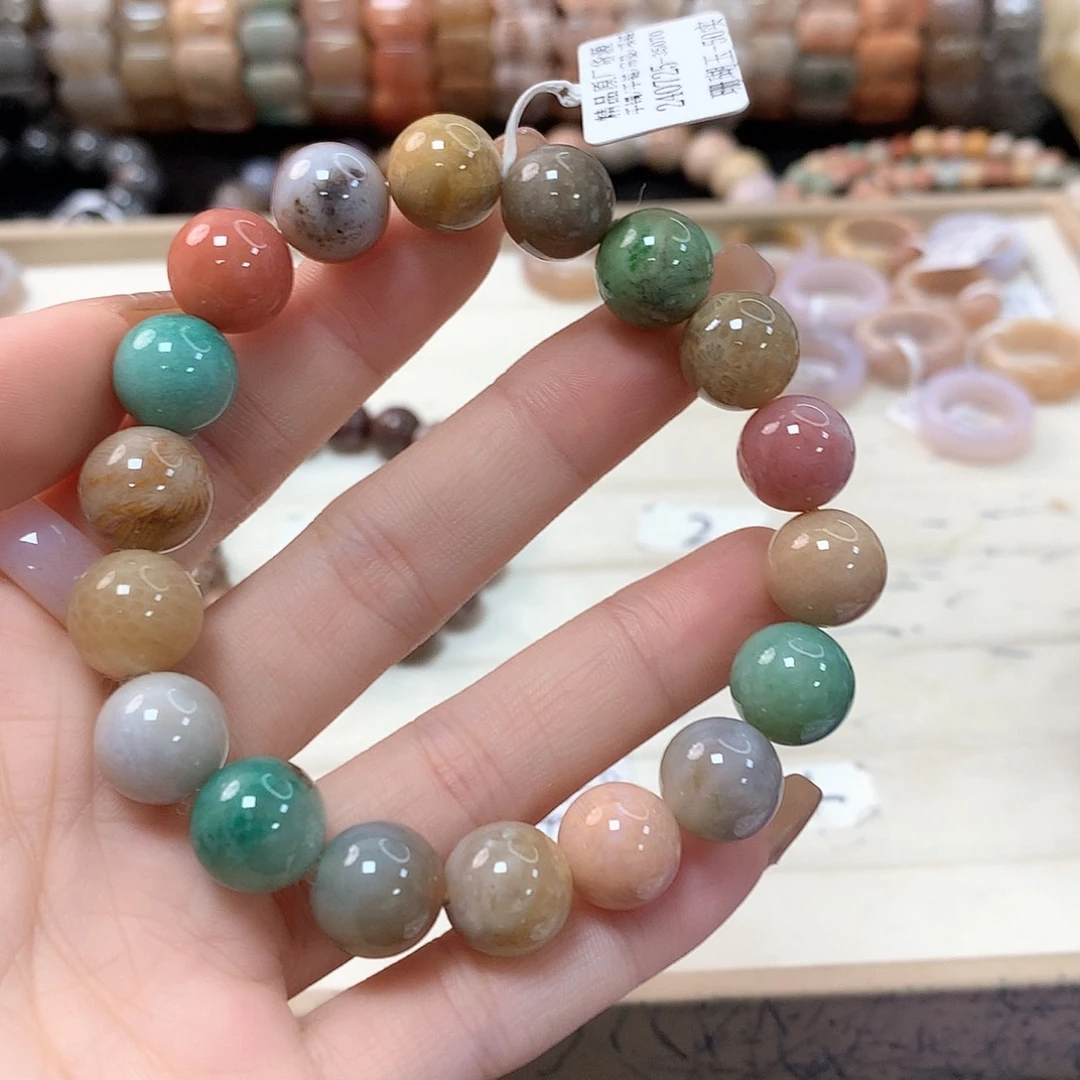 硅化珊瑚（珊瑚玉）手链未镶嵌清****洛257