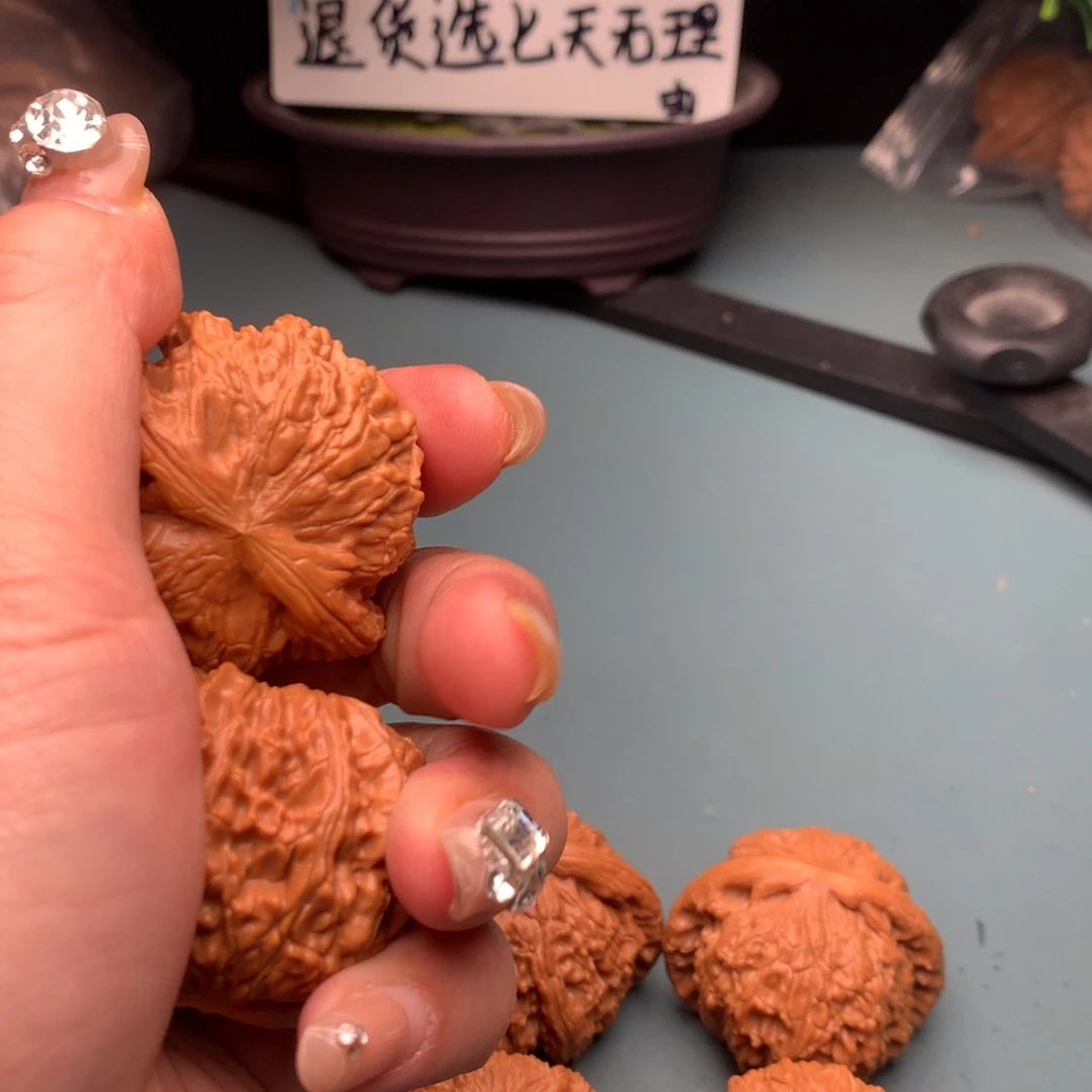 文玩核桃把件白狮子4445